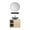 Vanity A + Glass Sink F, variant on PULUOMIS Wall Mounted Bathroom Vanity Set with Mirror Storage Shelf, PVC Sheet Natural Cabinet with Black Side Panels (Cabinet + Sink)