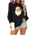 thumbnail image 6 of asdoklhq Christmas Crew Neck Sweatshirts Women's Round Neck Printed Loose Fitting Long Sleeve Hoodless Sweatshirts Black M, 6 of 7