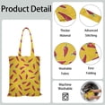 thumbnail image 2 of Sac Fourre-Tout en Toile Piments Mignon Motif Légumes Rouges Épicés Illustration Peinture Esthétique Kawaii Dessin Animé Réutilisable Écologique Léger Pliable, 2 of 5
