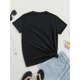 thumbnail image 2 of 2025 Glitter Print Women's Graphic T-Shirt, Casual Crew Neck, Polyester Knit Fabric, Regular Length, for All Seasons, 2 of 6