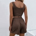 thumbnail image 6 of Baqcunre Lounge Sets for Women,Summer Shorts Sets 2 Piece Sleeveless Matching Crop Top and High Waisted Shorts,Outfits for Women Womens Pajamas Pajama Set Womens Clothes Khaki M, 6 of 7