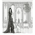 thumbnail image 3 of Ambesonne Teen Room Shower Curtain, Fashion Woman Victorian, 69"Wx84"L, Dark Grey and White, 3 of 3