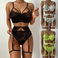 thumbnail image 3 of Conjunto de tres piezas de ropa interior sexy con anillo para pierna y encaje sexy para discoteca navideña estilo europeo y americano, 3 of 5