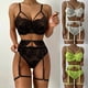 thumbnail image 3 of Conjunto de tres piezas de ropa interior sexy con encaje y anillo para las piernas estilo europeo y americano para discoteca navideña, 3 of 5