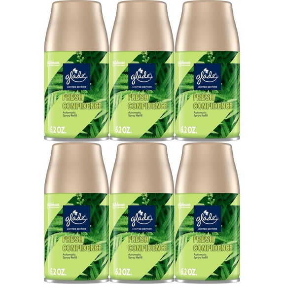 Glade Automatic Spray Refill Fresh Confidence Scent Air Freshener Home-Bath 6pk