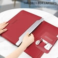 thumbnail image 2 of Laptop Sleeve Case Laptop Three in one Bracket Inner Bushing with Stand Function compatible 11-12inch with All laptops and Tablets Innovative Materials Soft PU Leather(Red), 2 of 6