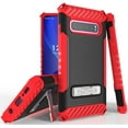 thumbnail image 1 of Case for Galaxy S10 Plus, Red Tri-Shield [Military Grade] Rugged Cover with Metal Kickstand [Includes Wrist Strap Lanyard] for Samsung Galaxy S10+ Phone (SM-G975), 1 of 10