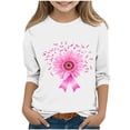 thumbnail image 1 of YUNAFFT Chemises Décontractées Unisexes pour Enfants Sensibilisation au Cancer du Sein Col Rond Trois-Quarts & Manches Longues Options, 1 of 4