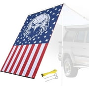 Yescom 4.6x6.6 Ft Car Awning Side Wall for SUV Awning Shade Screen Roof Rack Truck Vehicle Tent Windbreak Front Outdoors Camping(Fit Car Awning)