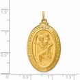 thumbnail image 3 of 14K Yellow Gold Solid Polished/Satin Large Oval St. Christopher Medal (36.25 X 20.2) Made In United States -Jewelry By Sweet Pea, 3 of 7