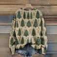thumbnail image 5 of Long Sleeve Pullover Sweaters For Women O Neck Casual Cute Printing Knit Oversized Sweater for Fall and Winter, Christmas Snowflake Print, Cozy and Festive, Christmas Sweaters for Women ,Beige,L, 5 of 6