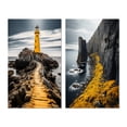thumbnail image 2 of Designart "Lighthouse Photo Grey and Yellow Serenity II" Lighthouses Wall Art Set Of 2 - Grey Beach Gallery Wall Set For Home Decor, 2 of 7