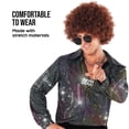 thumbnail image 3 of Morph Morph Disco Shirt Mens 70S Costume, Fancy Dress Outfit for Men, Retro 1970S Disco Party Wear, 80S Theme Costume Halloween Costume for Men Silver X-Large, 3 of 4
