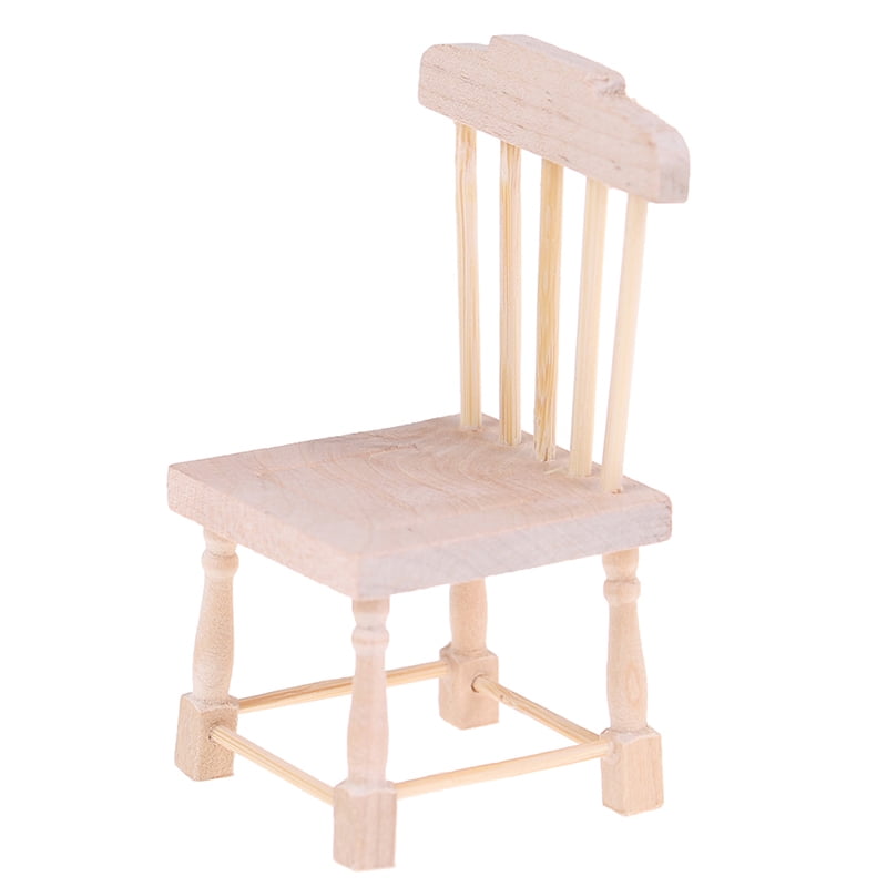 Modern 1//12 Wooden Dollhouse Chair Miniature Mini Furniture Decor Accs
