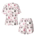 thumbnail image 6 of Wukai Rabbit And Carrot Print Women's Pajama Set - Short-Sleeve Top and Shorts with Elastic Waistband and Pockets for Loungewear, Yoga, and Casual Wear-3X-Large, 6 of 8