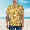 thumbnail image 4 of Balery Daisies Flowers Print Men's Hawaiian Shirts Short Sleeve Beach Shirt Relaxed Fit Vacation Button Down Shirts-3X-Large, 4 of 9