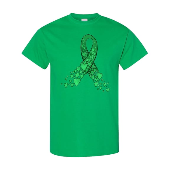Inktastic Cerebral Palsy Awareness Green Ribbon Made of Hearts T-Shirt