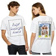 Anley Custom T-Shirts Personalized with Logo Text Image - Full Color Front & Back Print - 100% Cotton Unisex Fit - Design Your Own Shirt for Events, Teams, or Branding