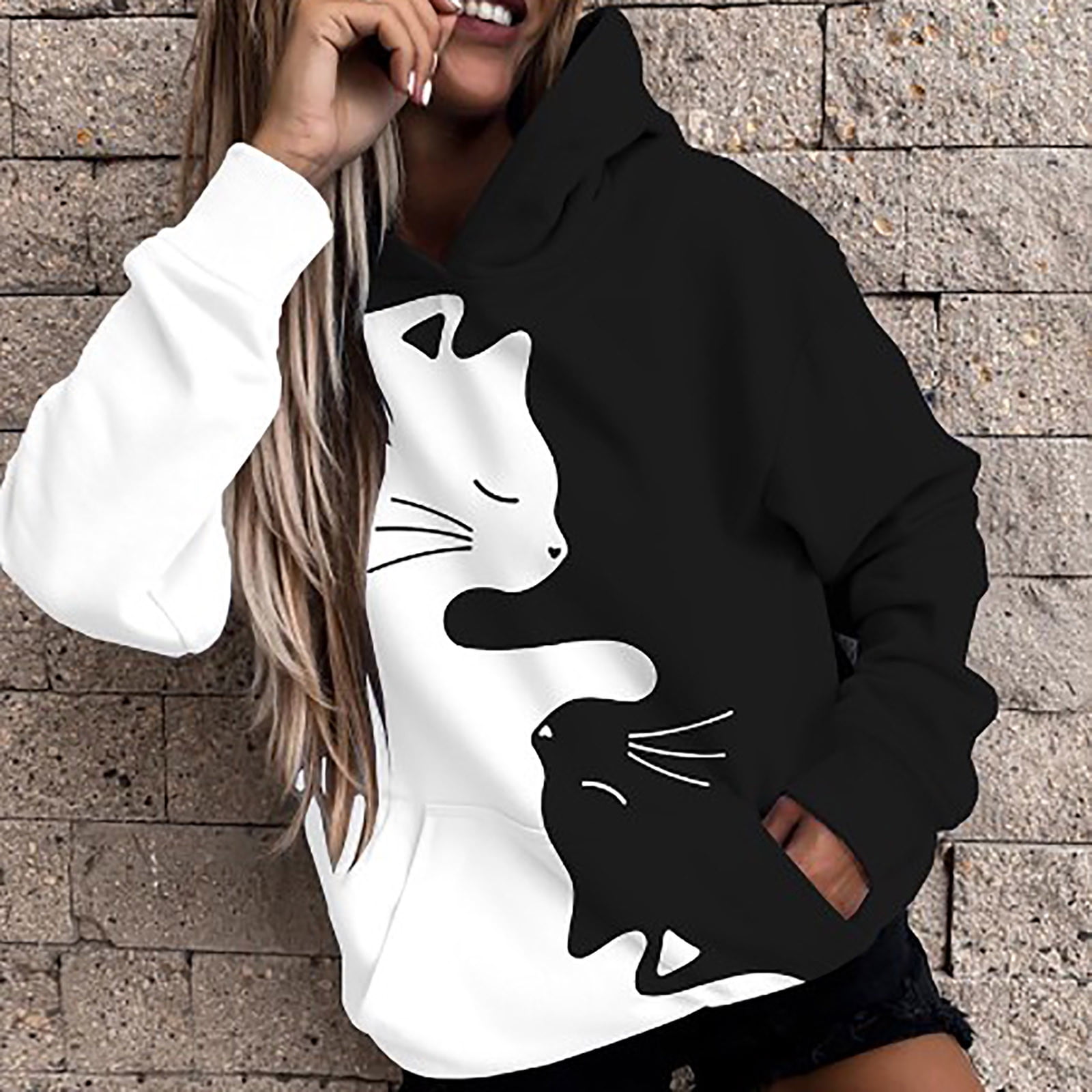 Womens black and white best sale sweatshirts