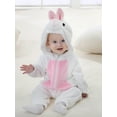 thumbnail image 4 of WIBACKER 0-3T Unisex Baby Animal Costume Winter Autumn Flannel Hooded Romper Christmas and Halloween Rabbit Cosplay Jumpsuit, 4 of 7