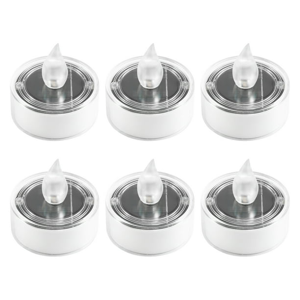 6 Velas Solares Impermeables Sin Llama para Exteriores, Ideales para Reuniones, Jardín, Patio, Decoración.