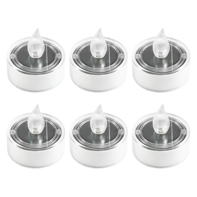 6 Velas Solares Impermeables Sin Llama para Exteriores, Ideales para Reuniones, Jardín, Patio, Decoración.