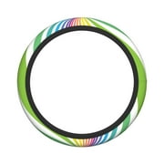 XMXY Car Steering Wheel Cover, Stars Wave Rainbow Non-Slip Jeep Truck Universal Elastic Steering Wheel Protector 15 inch