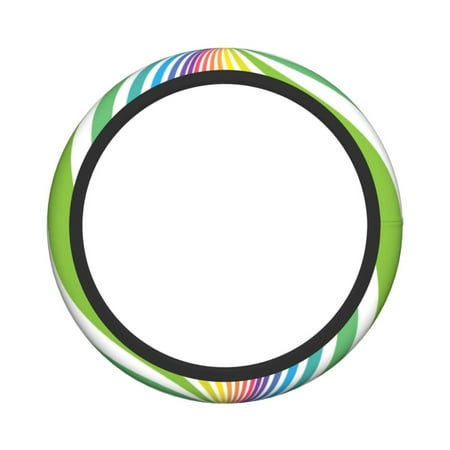 XMXY Car Steering Wheel Cover, Stars Wave Rainbow Non-Slip Jeep Truck Universal Elastic Steering Wheel Protector 15 inch