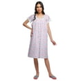 thumbnail image 1 of Moomaya Robe de Nuit en Coton à Manches Courtes Longueur Genou Imprimée pour Femmes, 1 of 4