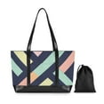 thumbnail image 7 of FORMRS Canvas Laptop Tote Bag for Women with 15.6" Computer Compartments Shoulder Handbag, Green Stripes, 7 of 7