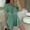 Green, variant on Womens Wrap V Neck Romper Short Sleeve Casual Outfits Pleat Ruffle Overall Shorts Jumpsuits Trendy Rompers