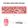 thumbnail image 7 of Wireless Keyboard and Mouse Combo - 2.4G Full-Sized Cute Colorful Retro Keyboard, 7 of 7