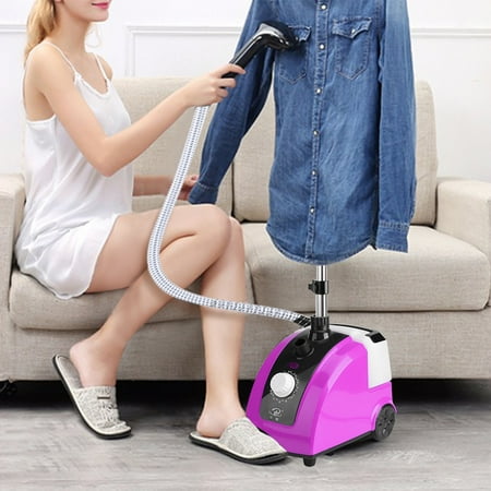 Clothes Steamer 110V 1.7L Standing Clothes Steamer Wrinkle Remove Portable Fabric Steamer with Garment Hanger And Steam Pipe Home