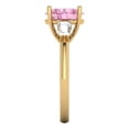thumbnail image 3 of 2.5 ctw 3 Stone Anniversary Ring for Women | Oval Cut Simulated Pink Diamond | Hyperallergenic Solid 18K Yellow Gold, 3 of 5