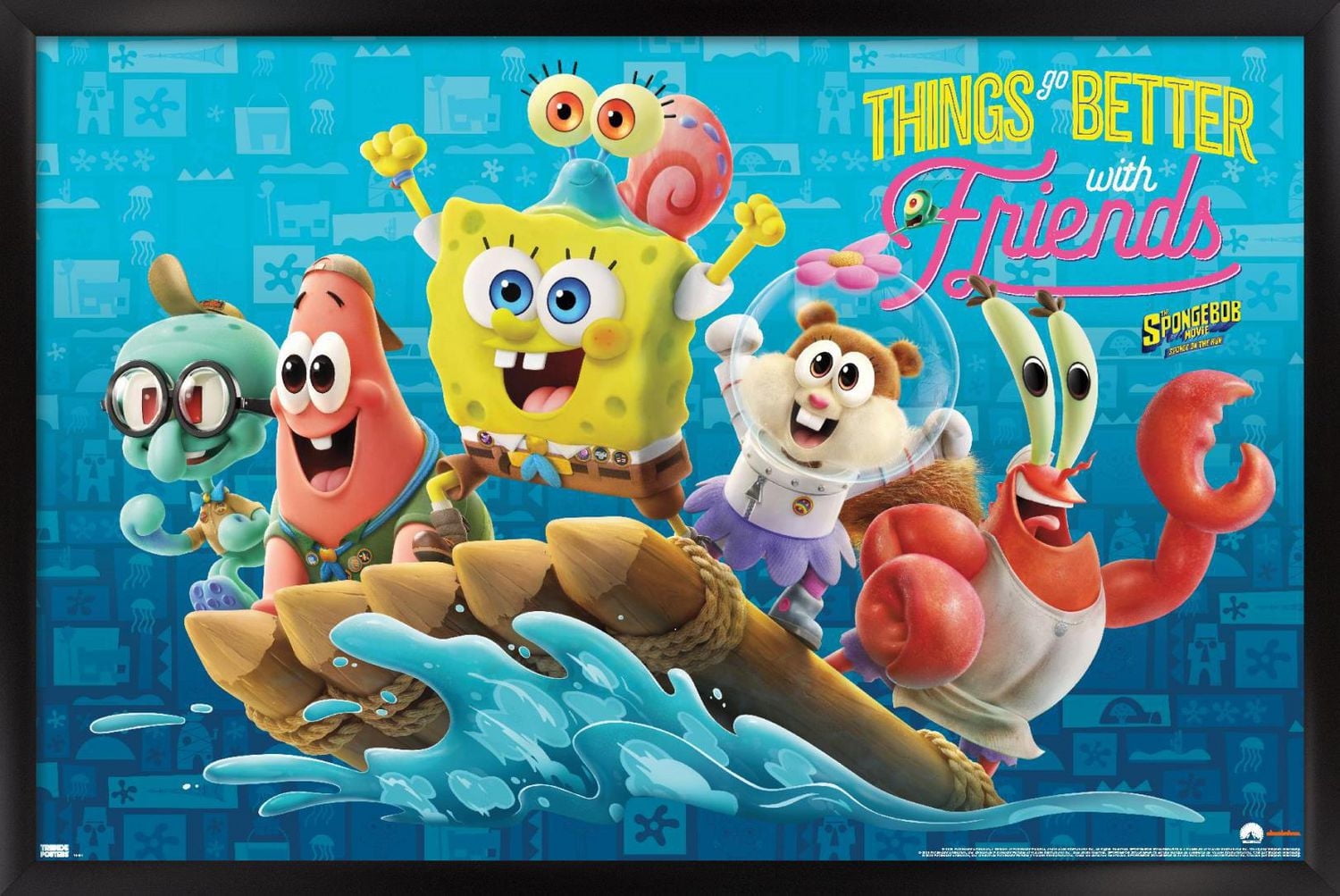 The SpongeBob Movie: Sponge On The Run - Friends Wall Poster with Push Pins, 14.725" x 22.375"