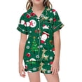 thumbnail image 4 of Hpapadks Baby Pajamas Christmas Collar Short Sleeve Pajama Set Button Down Pjs for Girls D 4-5 Years, 4 of 5