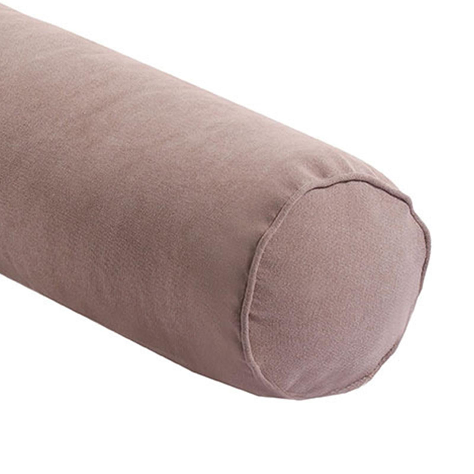 EHJRE Cervical Neck Roll Pillow Made of Hollow Cotton, Comfortable, Soft, Neck Pillow, Round Neck Roll Pillow for Abdomen, Ankles, Spine, Car, Knees Light coffee