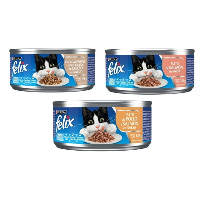 Paquete de 8 latas Felix filetes alimento humedo gato 156 gr