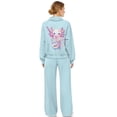 thumbnail image 6 of Renewold Track Suit Women 2 Piece Lounge Sets for Women Comfiest Airport Outfits Matching Set Mockneck Sweatshirts Straight Leg High Waisted Sweatpants, Axolotl Cup Print Blue, S, 6 of 7