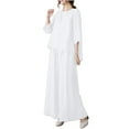 thumbnail image 2 of Womens pajama sets Two Breathable Cotton And Linen Tops Loose And Wide Leg Pants Set XL, 2 of 6
