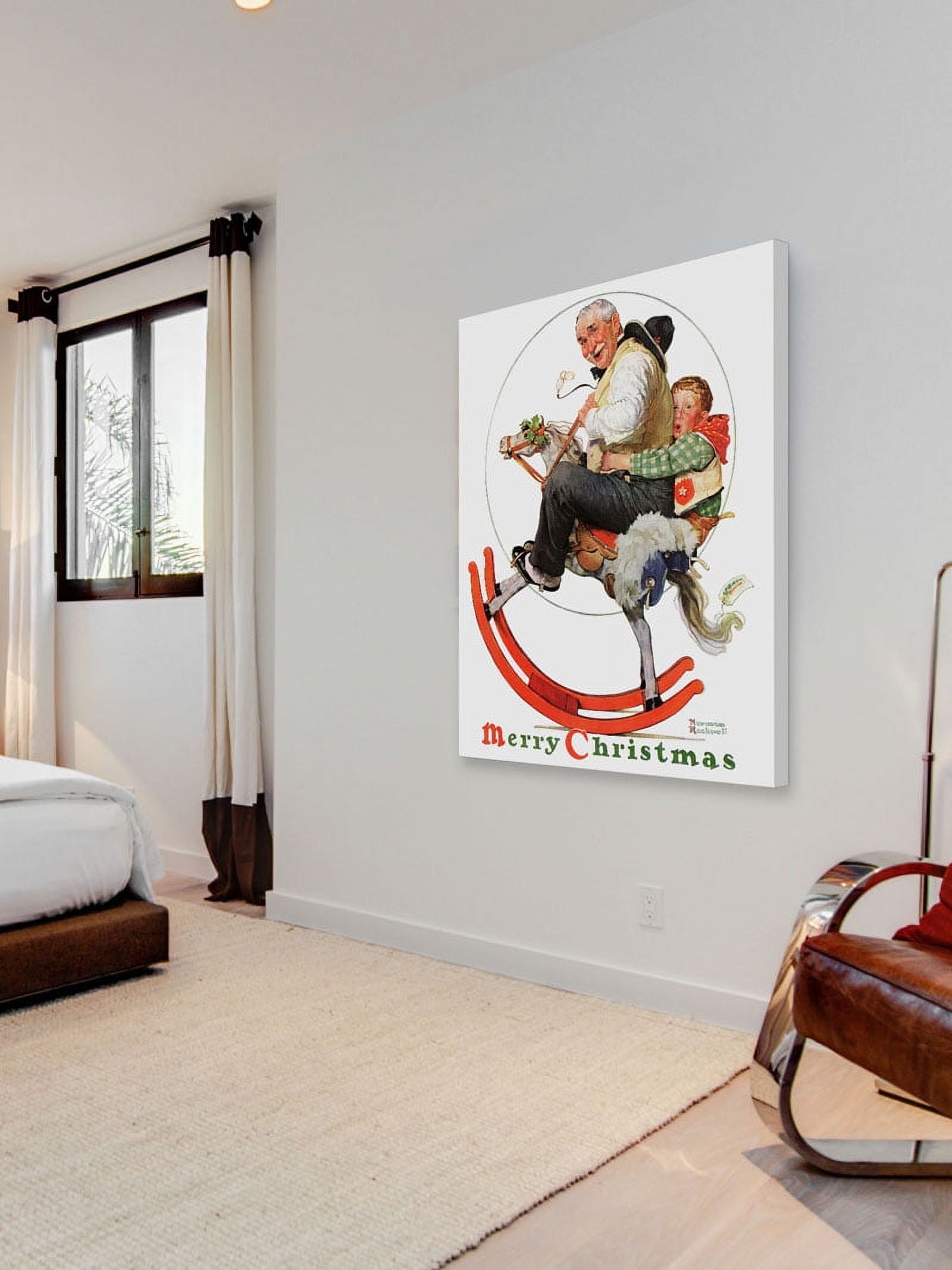 Marmont Hill "Gramps on Rocking Horse" by Norman Rockwell Painting Print on Canvas