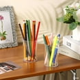 thumbnail image 4 of 2 Pcs Clear Acrylic Pen Holders Small Round Pencil Holder Desktop Pencil Holder Cups Make up Brush Holders Table Pen Cups Pen Pencil Storage Holder Office Stationery Supplies Organizer, 4 of 5