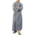 thumbnail image 2 of Robes For Men Mens Robes For Summer Robes Mens Thickened, Couple, Autumn/Winter, Plus Size Bath Blue Bathrobe, 2 of 6