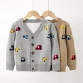 thumbnail image 4 of Toddler Baby Boys Girls Cardigan Car Prints Sweater Cardigan Sweater Button-up Cotton Coat 2-7Y, 4 of 6