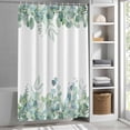 thumbnail image 3 of Green Eucalyptus Leaves Fabric Shower Curtain Watercolor Spring Plant Washable Shower Curtains for Bathroom, Waterproof Bath Curtain with Hooks Home Decor 72x72in, 3 of 8