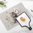 thumbnail image 4 of BaHomeck placemats Set of 4 Cute Little Kitten Surrounded By Butterflies Flying In All Directions Cotton Linen rectangle Placemats for Kitchen Dining Table Indoor,Outdoor,18*12inch, 4 of 4