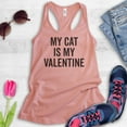thumbnail image 2 of My Cat Is My Valentine Tank Top, Ladies Racerback Tank Top, Cat Lover Tank, Cat Mama Tank, Desert Pink, Large, 2 of 3