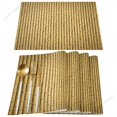 thumbnail image 2 of 4/6 Pcs Placemat Brown Bamboo Pattern Table Mat For Dining Table Kitchen Accessories Coffee Tea Coaster, 2 of 5