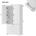 thumbnail image 6 of Tall Bathroom Storage Cabinet with 2 Doors, Freestanding Bathroom Cabinet with 2 Drawers and Adjustable Shelf, Wooden Bathroom Pantry Cabinet for Living Room, Kitchen, Dining Room, White, 6 of 9