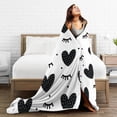 thumbnail image 5 of ZICANCN Anti-Pilling Flannel Bed Throw Blankets Love Lash Doodle , Couch Ultra Soft Micro Fleece Sofa Bed Camping Travel Blanket for Adults 40"x30", 5 of 8